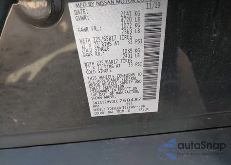 2020 Nissan Rogue Sv Intelligent Awd из США, поврежденный, VIN 5N1AT2MV0LC760487